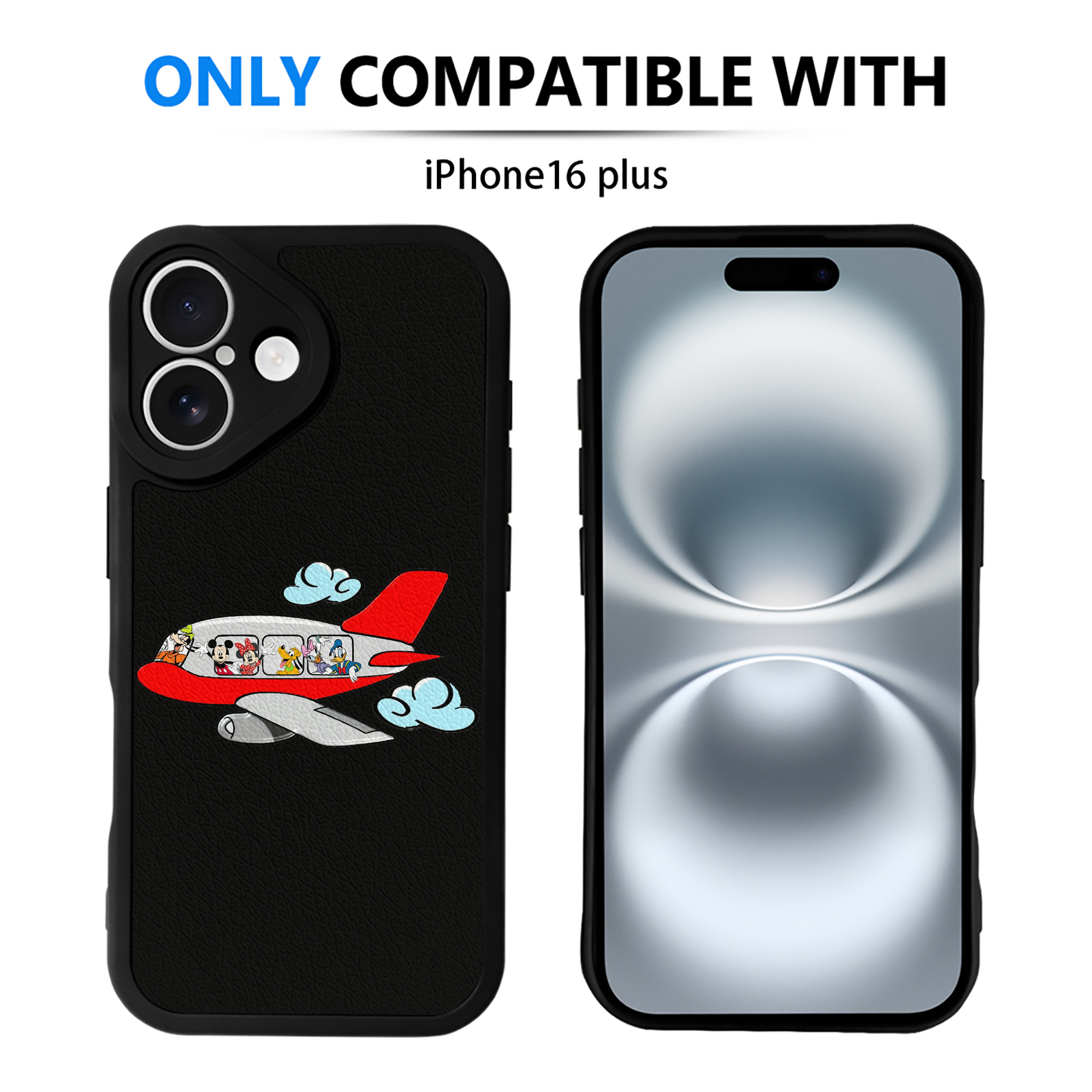 （画像用） ミッキーマウス Mickey Mouse 【iPhone 16シリーズ対応】シリコンスマホケース（レザー調） 材質：シリコン
